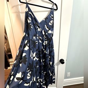 Blue print midi dress